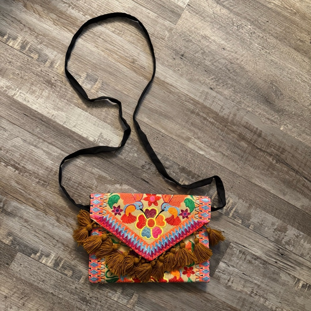 Colorful Floral Embroidered Women's Bag
